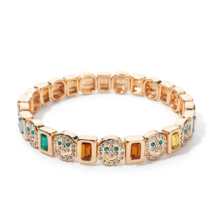JOLDHAF Devil Eye Flower Charm Bracelet Gold Color 58mm