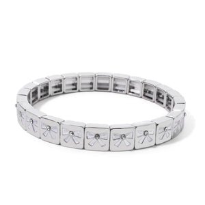 JOLDHAF Happy Face Bangle Gold Color Paved Diamond Bracelet 18.5cm