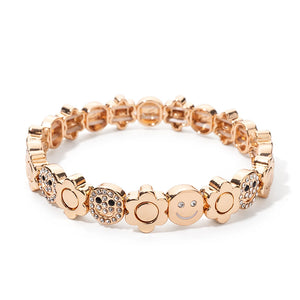 JOLDHAF Devil Eye Flower Charm Bracelet Gold Color 58mm