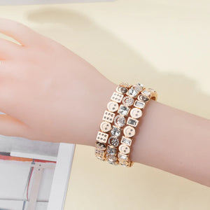 JOLDHAF Devil Eye Flower Charm Bracelet Gold Color 58mm