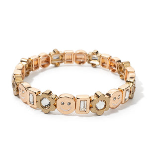 JOLDHAF Devil Eye Flower Charm Bracelet Gold Color 58mm