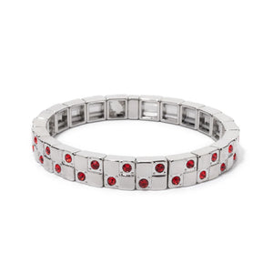 JOLDHAF Women's Gold Silver Color Inlaid Diamond Colorful Crystal Elastic Rhinestone Bangle