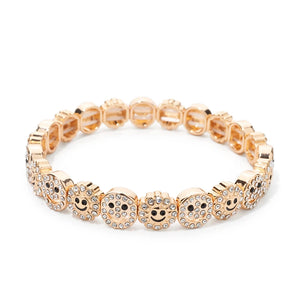 JOLDHAF Devil Eye Flower Charm Bracelet Gold Color 58mm