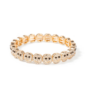 JOLDHAF Devil Eye Flower Charm Bracelet Gold Color 58mm