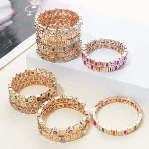 JOLDHAF Devil Eye Flower Charm Bracelet Gold Color 58mm