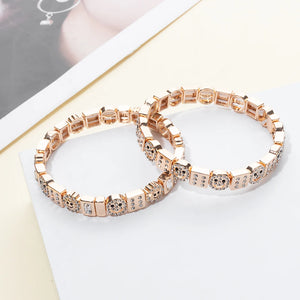JOLDHAF Devil Eye Flower Charm Bracelet Gold Color 58mm
